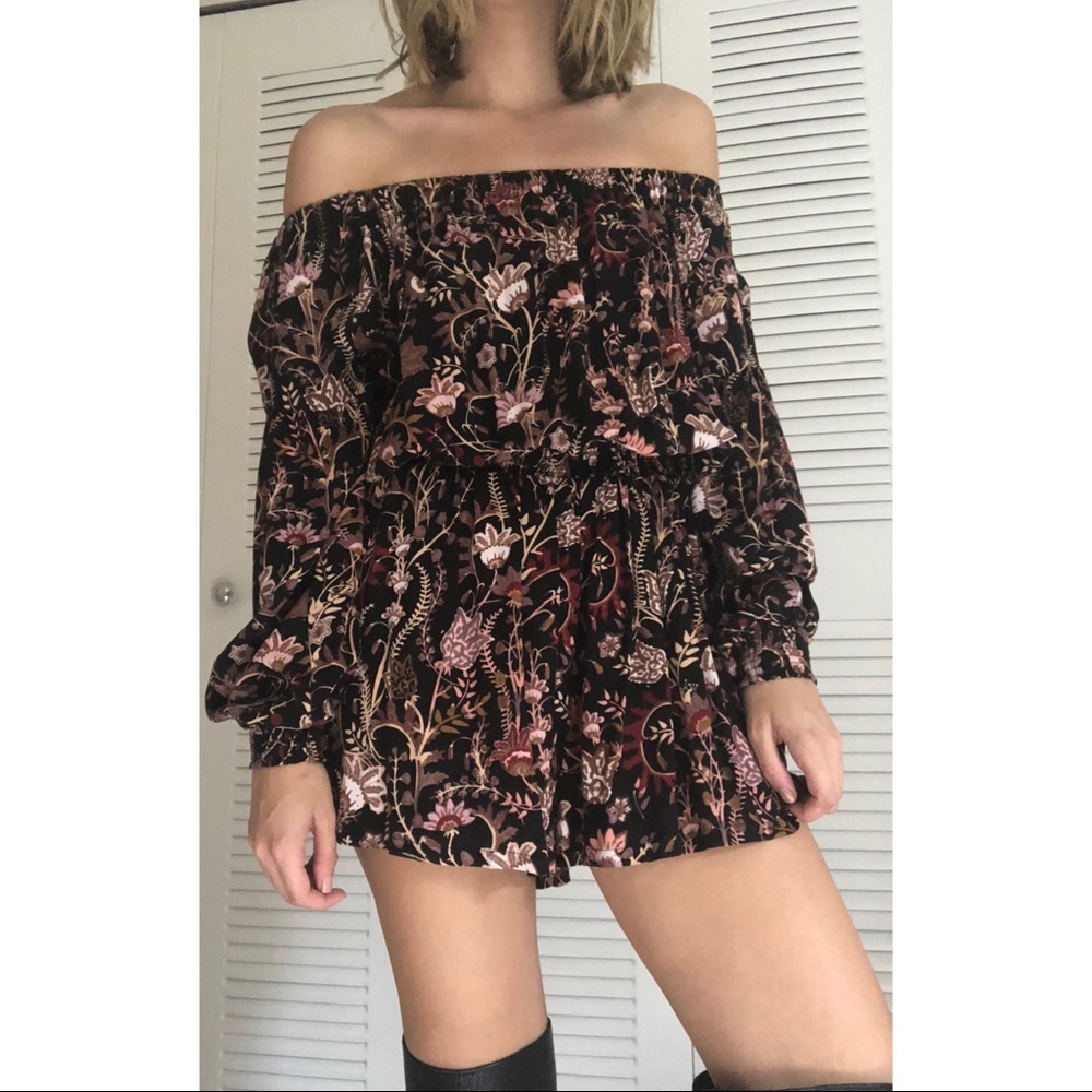 Free People Off the Shoulder Floral Romper